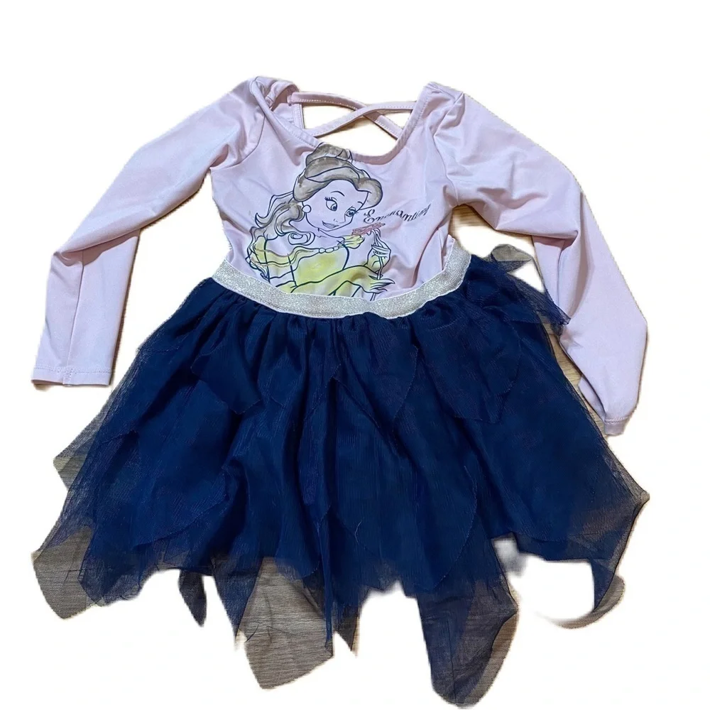 Disney Belle Leotard Dress Sz 4T Beauty and the Beast Purple Blue Girls